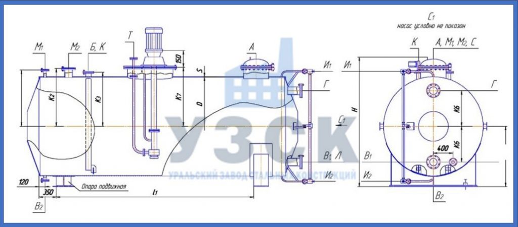 Чертеж емкости ГКК в Туле
